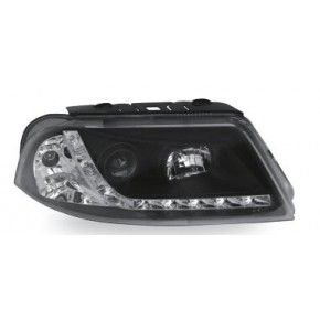 Тюнинг - комплект линзованных фар с led (светодиоды) внутри черные Volkswagen Passat B5 +