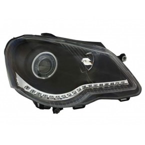 Тюнинг - комплект фар ангельские глазки с led (светодиоды) с дхо линзован Volkswagen Polo