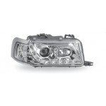 Тюнинг - комплект линзованных фар с led (светодиоды) литой указатель поворота внутри хром Audi B4