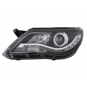 Тюнинг - комплект линзованных фар ангельские глазки с дхо Volkswagen Tiguan