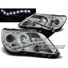 Тюнинг - комплект линзованных фар ангельские глазки с дхо (с drl (дневн. ходов огни) ) Volkswagen Tiguan