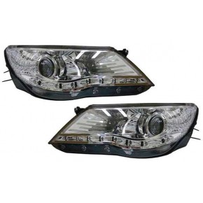 Тюнинг - комплект линзованных фар с дхо Volkswagen Tiguan