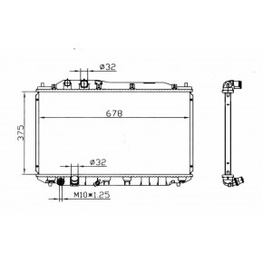 Радиатор охлаждения (седан) (хэтчбэк) (механика) (375x695 мм) Honda Civic - 8 поколение седан