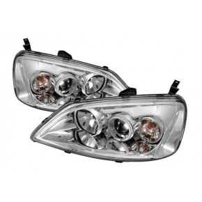 Тюнинг - комплект линзованных фар ангельские глазки Honda Civic - 7 поколение седан / купе хетчбек