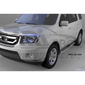 Пороги алюминиевые (Zirkon) Honda (Хонда) Pilot (2008-2010/2010-2015)