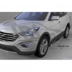 Пороги алюминиевые (Zirkon) Hyundai Santa Fe (Хёндай Санта Фе) (2012-/2013-/2015-)
