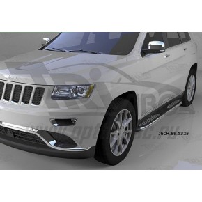 Пороги алюминиевые (Zirkon) Jeep Gr. Cherokee (2011-) (кроме SRT)
