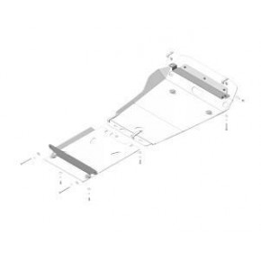Защита двигателя,пер. дифференц.,кпп Toyota Land Cruiser Prado 150 V-4.0 бензин (09-14-) 2 части (5 мм, Алюминий)