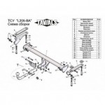 Фаркоп для LAND ROVER FREELANDER 2 (LF) (2006-2015) (с быстросъёмным шаром) (без электрики)