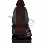 Чехлы AUDI A3 8P 2003-2012. Боковины: Чёрная экокожа. Середина: Готика, жаккард. Спинка: Чёрная экокожа