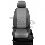 Чехлы CHEVROLET Epica 2006-2012. Боковины: Черные. Середина: Кремовая с перфорацией. Спинка: Чёрная экокожа