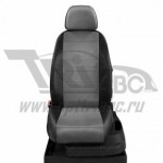 Чехлы CHEVROLET Epica 2006-2012. Боковины: Черные. Середина: Серая с перфорацией. Спинка: Чёрная экокожа