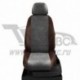 Чехлы FORD C-Max 2010-. Боковины: Шоколад экокожа. Середина: Тёмно-серая алькантара. Спинка: Шоколад экокожа