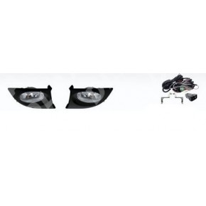 Комплект противотуманных фар (с проводкой и кнопкой,решетками бампера) Honda Jazz / Fit