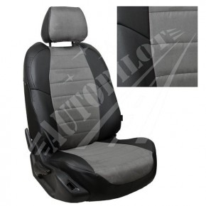 Чехлы для Hyundai Elantra VI (AD) с 15г. (Алькантара Черный + Серый)
