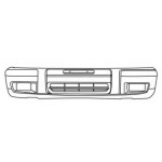 Передний бампер под расширитель с отв под противотуманки грунт Isuzu Trooper