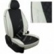 Чехлы для Renault Logan I с 04-15г. (Экокожа ромб Белый + Черный)