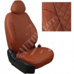 Чехлы для Renault Logan I с 04-15г. (Экокожа ромб Коричневый + Коричневый)