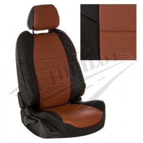 Чехлы для Renault Logan I с 04-15г. (Экокожа Черный + Коричневый)