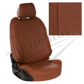 Чехлы для Renault Logan II 40/60 / Sandero II (без подушек безопасности) c 14г. (Экокожа Коричневый + Коричневый)
