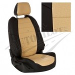Чехлы для Skoda Octavia A-5 Elegance (40/60) Hb/Wag с 07-13г. (Экокожа Черный + Бежевый)