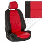 Чехлы для Skoda Octavia A-5 Elegance (40/60) Hb/Wag с 07-13г. (Экокожа Черный + Красный)