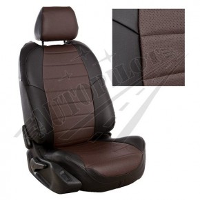 Чехлы для Skoda Octavia A-7 Ambiente (без подлокотника) Hb/Wag с 13г. (Экокожа Черный + Шоколад)