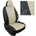 Чехлы для Toyota Camry XV50 Sd с 11г. (Экокожа ромб Черный + Бежевый)