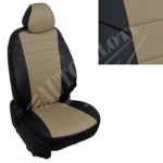 Чехлы для Toyota Camry XV50 Sd с 11г. (Экокожа Черный + Темно-бежевый )