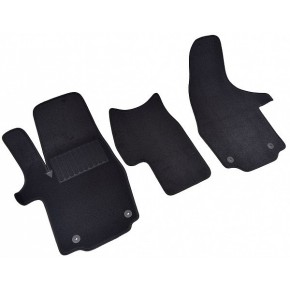 Коврики салона текстильные для VW T6 2015 2-мест. (пер 2 шт+перемычка) (черные)