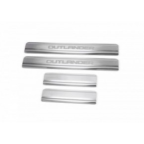 Накладки на пороги  Mitsubishi Outlander 2015-, нержавеющая сталь, 4 шт.