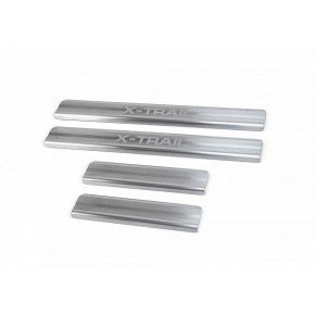 Накладки на пороги  Nissan X-trail 2015-, нержавеющая сталь, 4 шт.