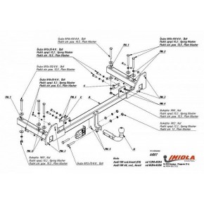 Фаркоп Audi 100 седан/универсал 1990-1998, Audi A6 седан/универсал 1994-1998 твердое крепление (без электрики)