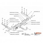 Фаркоп Chrysler TownCountry 2001-2008, Chrysler Grand Voyager 2001-2008, Dodge Caravan 2001-2008 твердое крепление (без электрики)