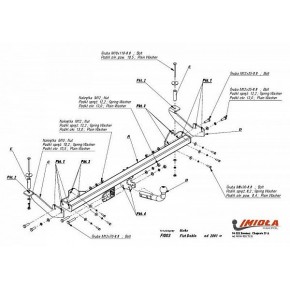 Фаркоп FIAT Doblo 2001-2009, FIAT Doblo 2009-, вкл. Cargo, вкл. Panorama твердое крепление (без электрики)