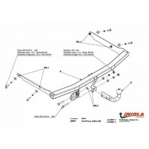Фаркоп Ford Focus хетчбек 3/5 дверей 2004-2011, Ford C-MAX 2004-2010, Grand C-MAX 2010- твердое крепление (без электрики)