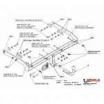 Фаркоп Ford Galaxy 2000-2006, SEAT Alhambra 2000-2006, Volkswagen Sharan 2000-2010 твердое крепление (без электрики)