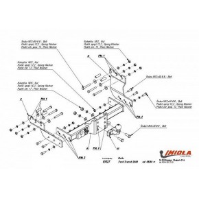 Фаркоп Ford Transit 2000-2014 без ступеньки фланцевое крепление (без электрики)