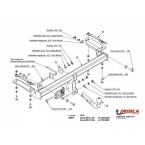 Фаркоп Honda HR-V 3/5 дверей 1999-2006 твердое крепление (без электрики)