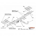 Фаркоп Hyundai Accent хетчбек 3/5 дверей, седан 1999-2005, Hyundai Accent ТагАЗ 2000-2012 твердое крепление (без электрики)