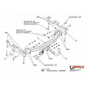 Фаркоп Jeep Grand Cherokee 1999-2005 твердое крепление (без электрики)