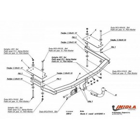 Фаркоп Mazda 6 универсал 2003-2008 твердое крепление (без электрики)