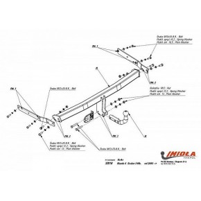 Фаркоп Mazda 6 хетчбек/седан/универсал 2008-2012 твердое крепление (без электрики)