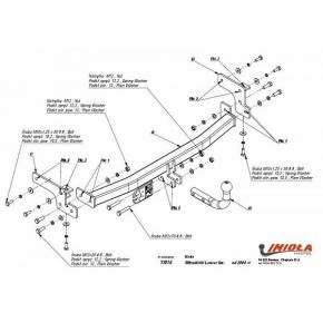 Фаркоп Mitsubishi Lancer седан/хетчбек/универсал 2004-2007 твердое крепление (без электрики)