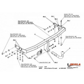 Фаркоп Nissan Primera универсал 2002-2007 твердое крепление (без электрики)