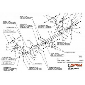 Фаркоп Citroen Jumper фургон L4 2006-, FIAT Ducato фургон L4 2006-, Peugeot Boxer фургон L4 2006- фланцевое крепление (без электрики)
