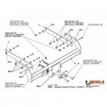 Фаркоп Volkswagen Transporter T5 шасси 2003-2015, Volkswagen Transporter T6 шасси 2015- фланцевое крепление (без электрики)