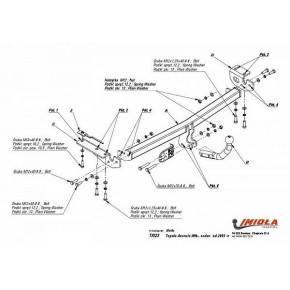 Фаркоп Toyota Avensis лифтбек/седан 2003-2009 твердое крепление (без электрики)