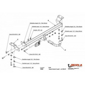 Фаркоп Toyota Carina E универсал 1992-1997 твердое крепление (без электрики)