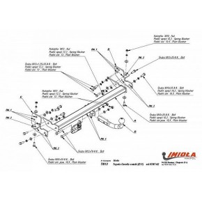 Фаркоп Toyota Corolla универсал 1997-2002 твердое крепление (без электрики)
